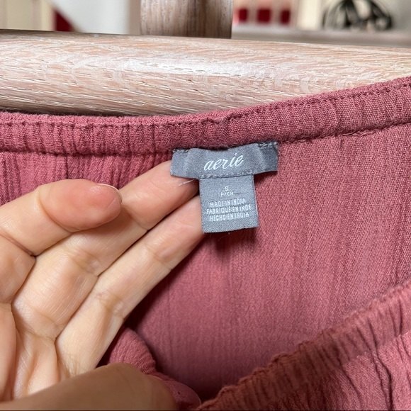 Aerie Strapless Overlay Jumpsuit in Mauve Pink S - Picture 9 of 12